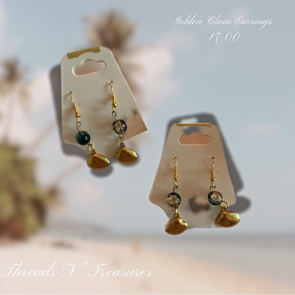 Golden Clam Earrings